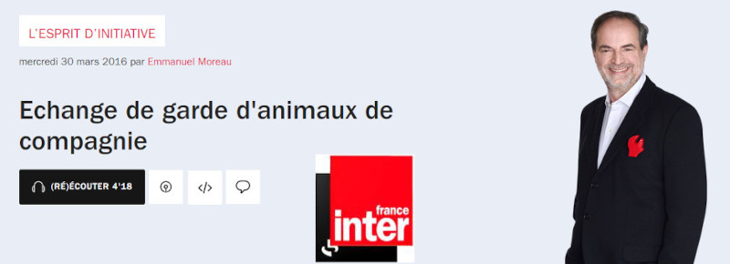 Animal Futé échange gratuit de garde d'animaux sur France Inter