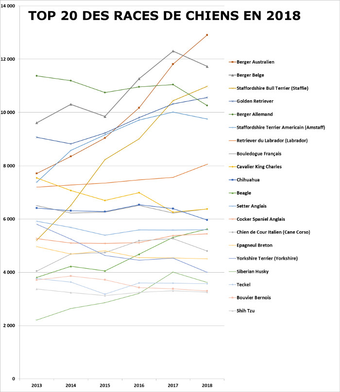 Top 20 races de chiens en 2018