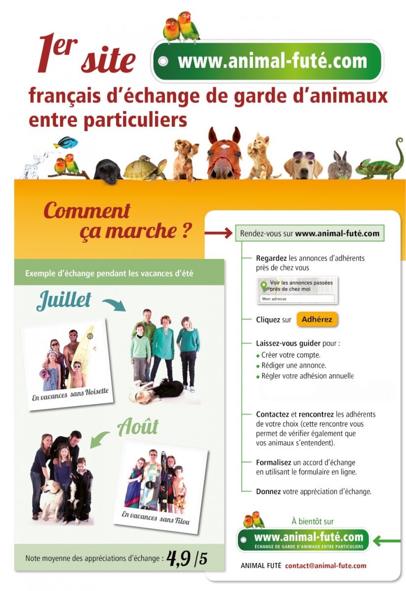 échange gratuit de  garde d'animaux, chiens, chats, NACs entre particuliers